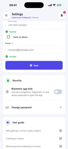 Verify WhatsApp once, invoice from chat
